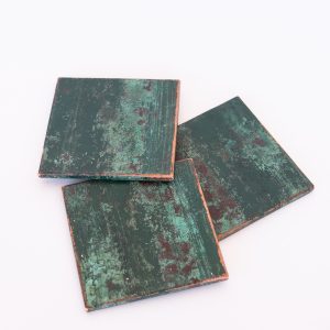 Coaster, Green Patina Copper