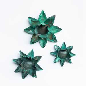 Wall Lotus, Green Patina Copper, Small