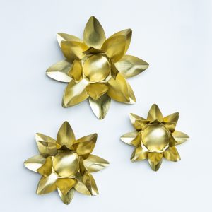 Wall Lotus, Brushed Brass, Small