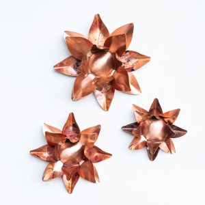 Wall Lotus, Brushed Copper & Natural Copper, Small