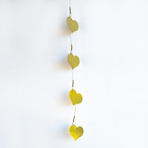 Hanging Hearts, Brushed Brass, 4 Hearts