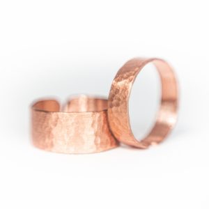 Ring, Hammered Copper, 10mm width, Medium