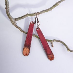 Earrings, Natural Copper, Teardrop