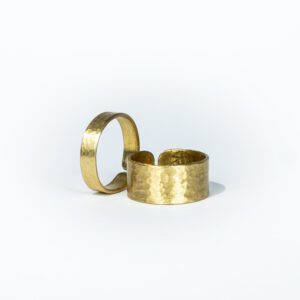 Ring, Hammered Brass, 5mm width, Small